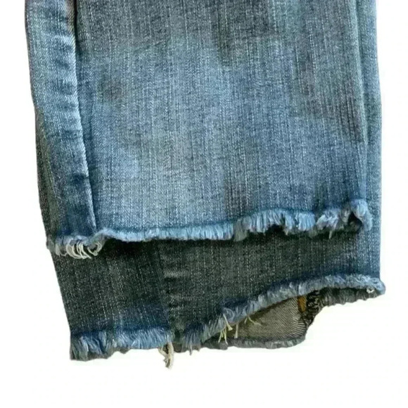 Tiffany Skinny Ankle Denim Jeans Womens Size 14 Distressed Tapered Raw Hem Blue - Picture 9 of 12